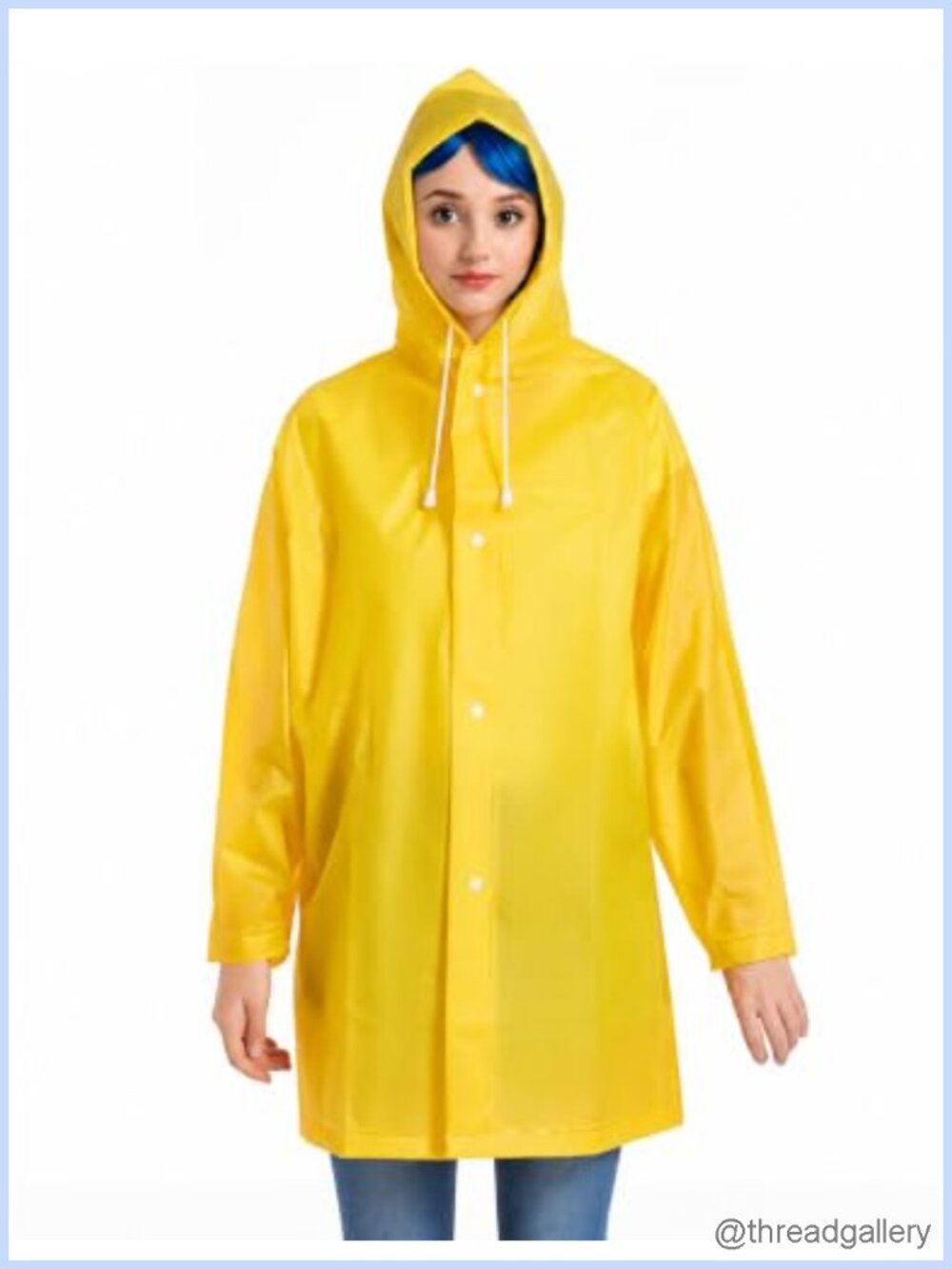 Unisex Clear EVA Raincoat Hooded Long Sleeve Translucent Rain Coat